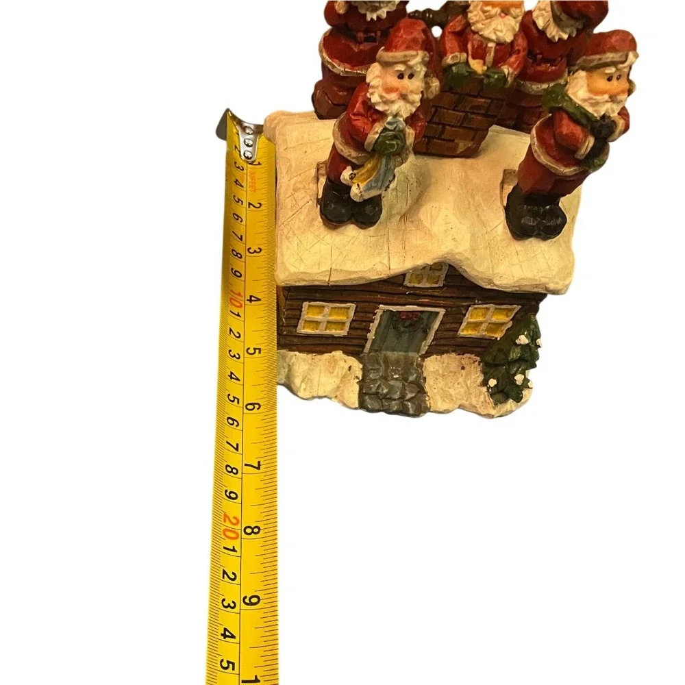 Christmas Santa Spreader Set with Cabin Display Base 5 Piece Holiday Decor